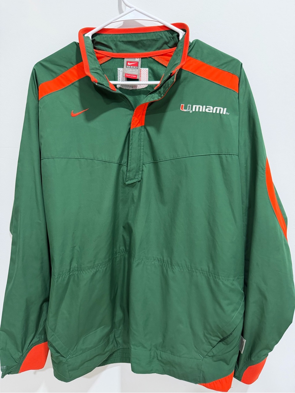 Nike Green & Orange Pullover Windbreaker Jacket